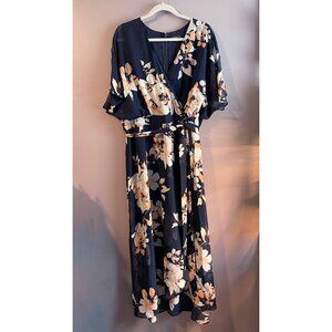 Lane Bryant Floral Chiffon Faux Wrap Maxi Dress - Size 20